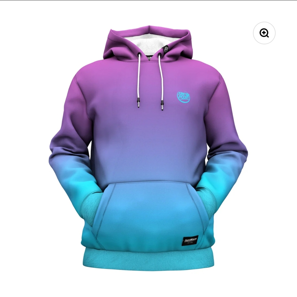 NWT Women's Fresh Hoods Purple Ice Gradient Hoodie, XL